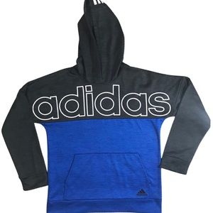Adidas Blue & Black Hooded Sweatshirt in Size Kids Large (14/16)
